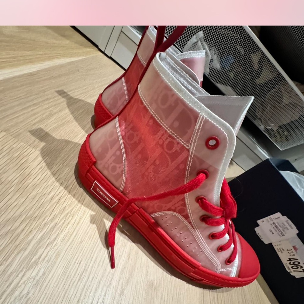 Dior b23 high red sneakers - Picture 5 of 8